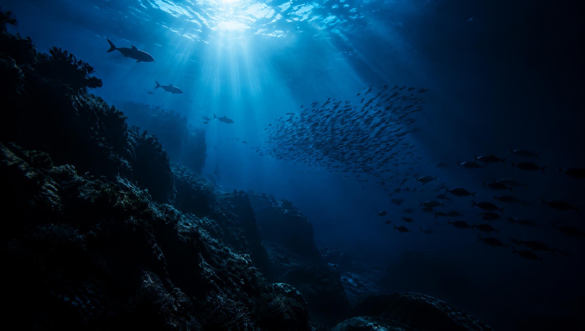 Underwater view off the Lisbon coast
